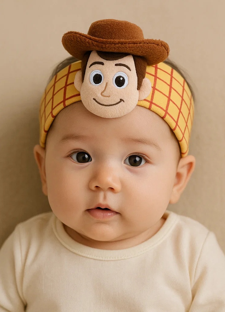 Woody Cowboy Baby Headband – Toy Story Plush Character Hairband for Infants